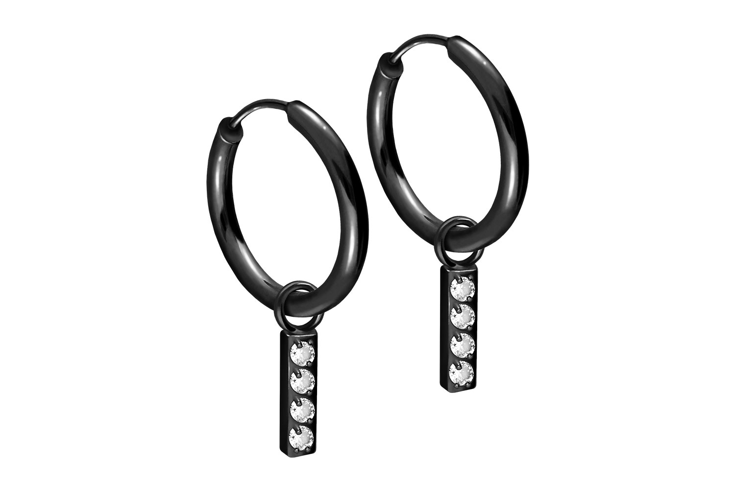 Chirurgenstahl Ohrclicker Creolen KRISTALLBALKEN von Piercingline